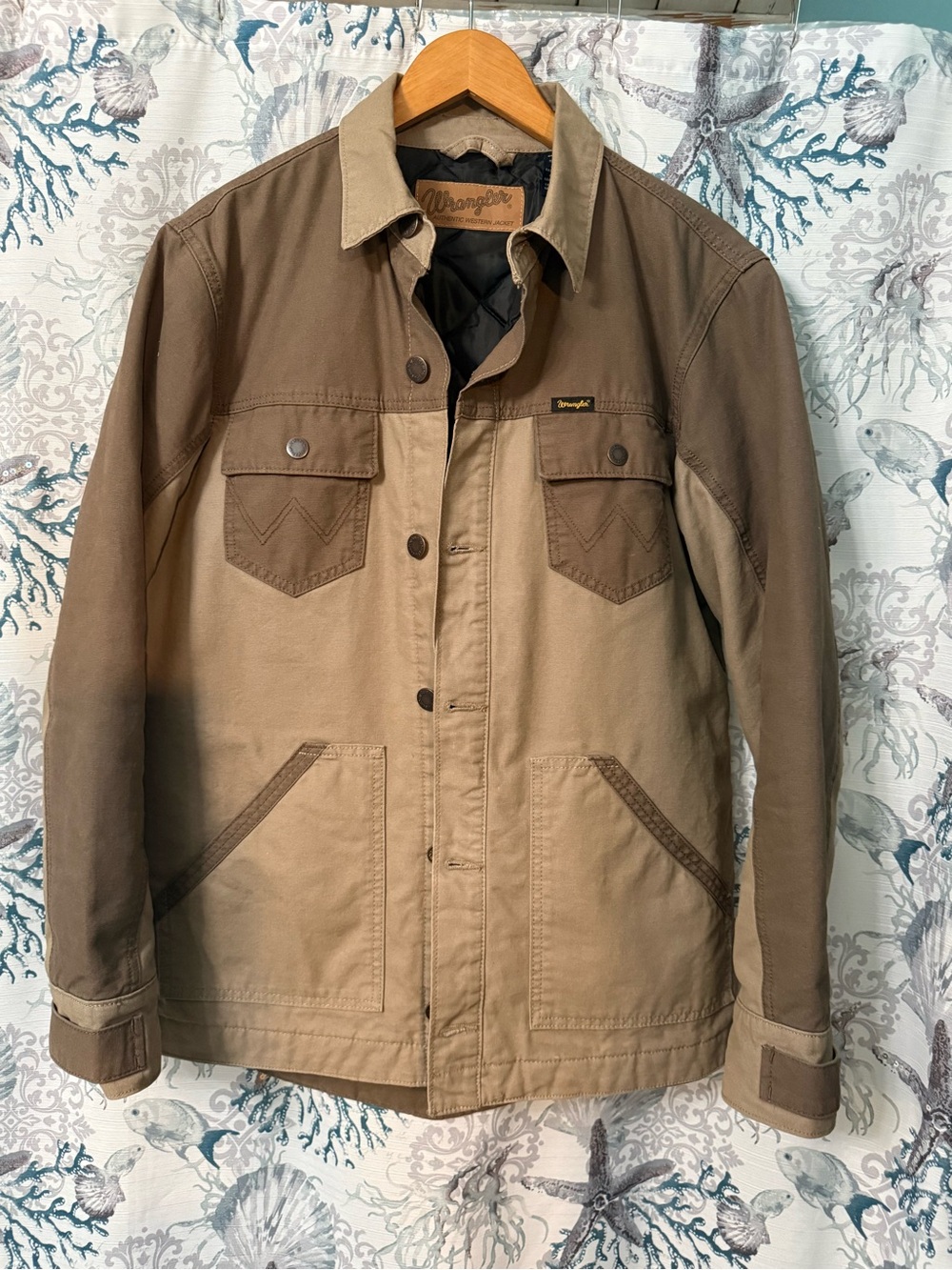 Wrangler Two-Tone Tan and Brown Men's Field Jacket